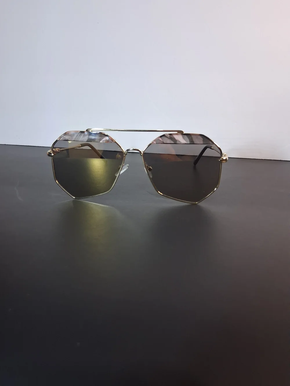 Gold Frame Brown Lens Women's Fashion Sunglasses